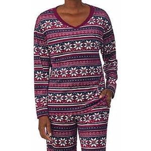 Nautica Women’s 2-pc Lightweight Fleece Pajama Sleepwear Set Pants w-Pockets XXL